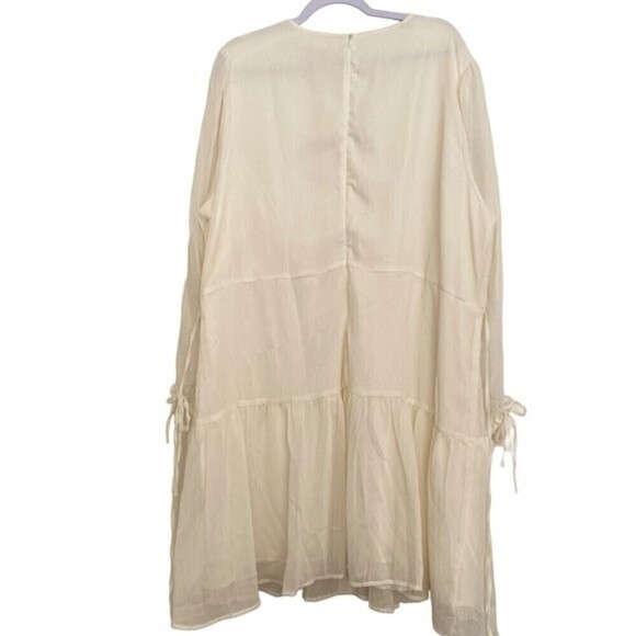 Standards & Practices Plus Size Long Sleeve Tiered Prairie Chiffon Mini Dress - Picture 6 of 14